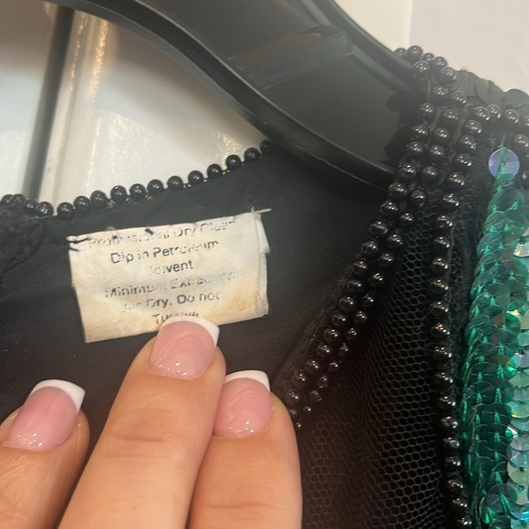 Vintage Stenay Black Sequin Top with Floral Accents - Picture 5 of 7